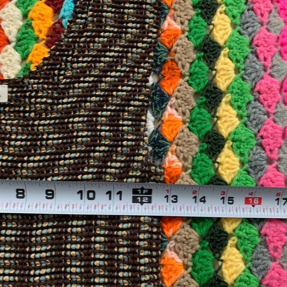 Vintage 90s Groovy Print Stretch Wide Strap Square Scoop Neck Sleeveless… - Picture 7 of 10